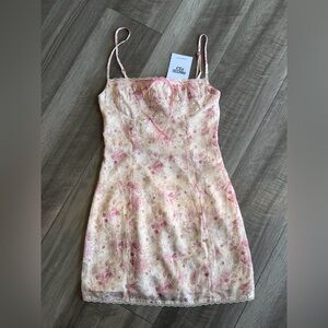 Princess Polly Kemmi Mini Dress Romantic Y2K Coquette Bodycon Sz 2 NWT